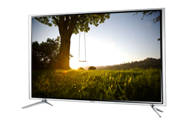Super-slim TV in steel frame